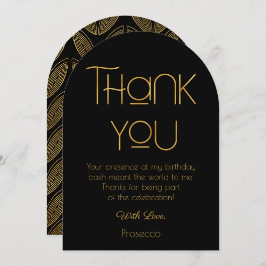 Elegante typografie Verjaardag Bedankt Card Kaart (Voorkant / Achterkant)