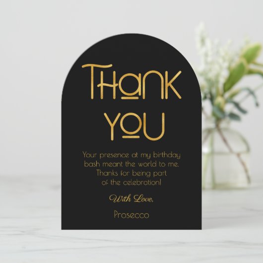 Elegante typografie Verjaardag Bedankt Card Kaart (Staand voorkant)