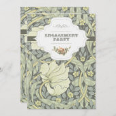 Elegante  typografie verlovingsfeest uitnodigen kaart (Voorkant / Achterkant)