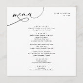 Elegante Typografie Vierkante Bruiloft Menu (Voorkant)