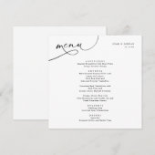 Elegante Typografie Vierkante Bruiloft Menu (Voorkant / Achterkant)