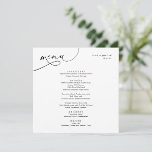 Elegante Typografie Vierkante Bruiloft Menu