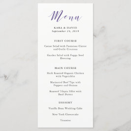 Elegante Typografie | Violet Bruiloft Menu