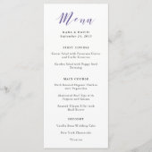 Elegante Typografie | Violet Bruiloft Menu (Voorkant)
