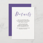 Elegante Typografie | Violet Gastgegevens Informatiekaartje (Voorkant / Achterkant)