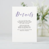 Elegante Typografie | Violet Gastgegevens Informatiekaartje (Staand voorkant)