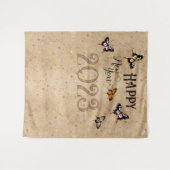 Elegante typografie vlinder sterren rustieke nieuw wandkleed (Voorkant (horizontaal))