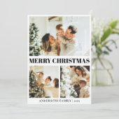 Elegante Typografie Vrolijk Kerstfeest Kaart (Staand voorkant)