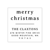 Elegante Typografie Vrolijk Kerstmis Retouradres Rubberstempel (Afrduk)