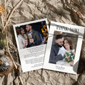 Elegante Typografie Winter Bruiloft Foto Bedankkaart