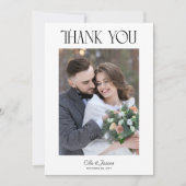Elegante Typografie Winter Bruiloft Foto Bedankkaart (Voorkant)