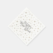 Elegante typografie Wit Grijs Sterren Gelukkig Nie Servet (Hoek)