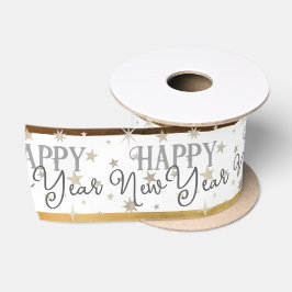 Elegante typografie Witte Grijze Sterren Gelukkig  Satijnen Lint