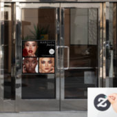 Elegante typografie Zwart 3 Foto Logo Make-up Raamsticker (Kantoordeur)