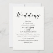 Elegante Typografie | Zwart-wit bruiloft Kaart (Voorkant)