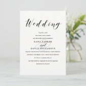 Elegante Typografie | Zwart-wit bruiloft Kaart (Staand voorkant)