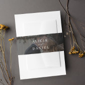 Elegante typografie zwart-wit foto bruiloft uitnodigingen wikkel