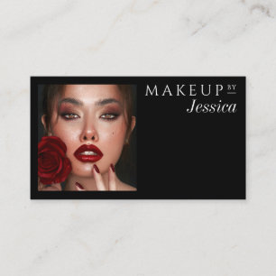 Elegante typografie Zwart-wit foto Make-up Visitekaartje