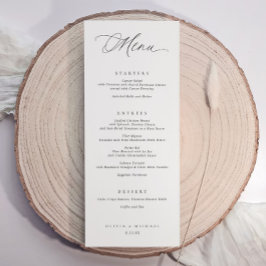 Elegante typografie Zwart-wit huwelijksdiner Menu