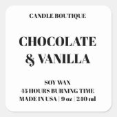 Elegante typografie zwart-wit kaars label (Voorkant)