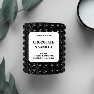 Elegante typografie zwart-wit kaars label