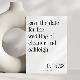Elegante typografie Zwart-wit minimalistische trou Save The Date