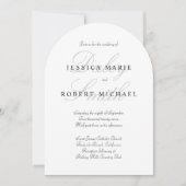 Elegante Typografie Zwart & Wit Trouwboog Kaart (Voorkant)