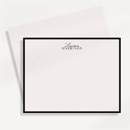 Elegante typografie zwarte rand ivoor notitiekaart