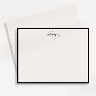 Elegante typografie zwarte rand ivoor notitiekaart