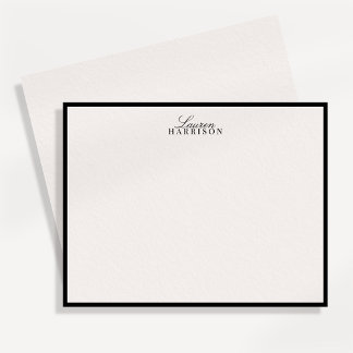 Elegante typografie zwarte rand ivoor notitiekaart
