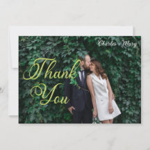 Elegante typografische foto dankkaart