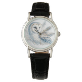 Elegante uil in Waterverf Horloge