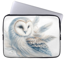 Elegante uil in Waterverf Laptop Sleeve