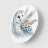 Elegante uil in Waterverf Ronde Klok (Hoek)