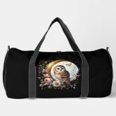 Elegante uil op gouden maan plunjezak (Voorkant)