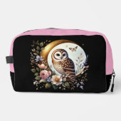 Elegante uil op gouden maan toilettasje (Voorkant)
