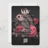 Elegante Uil Paar Gotische Bruiloft Donker Roze Ro Kaart (Achterkant)