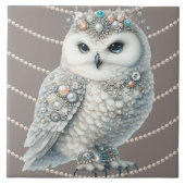 Elegante Uil Tegeltje (Voorkant)