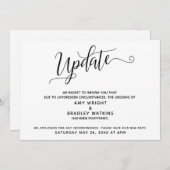 Elegante uitgave van uitstel van trouwdatum kaart (Voorkant / Achterkant)