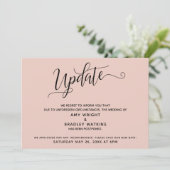 Elegante uitgestelde bruiloft aankondiging blush (Staand voorkant)