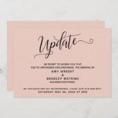 Elegante uitgestelde bruiloft aankondiging blush (Voorkant / Achterkant)