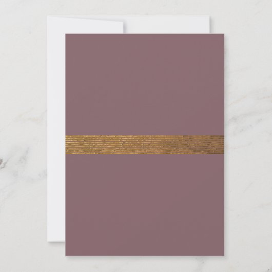 Elegante uitgestelde bruiloft Mauve Gold Stripe Ka Kaart (Achterkant)