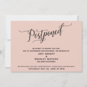 Elegante Uitgestelde Trouw Aankondiging Roze Blush (Voorkant)