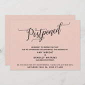 Elegante Uitgestelde Trouw Aankondiging Roze Roos (Voorkant / Achterkant)