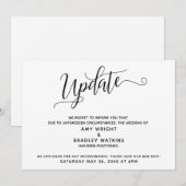 Elegante uitgestelde trouwbericht-update kaart (Voorkant / Achterkant)