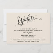 Elegante Uitgestelde Trouwkaart Crème Kaart (Voorkant)