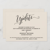 Elegante Uitgestelde Trouwkaart Crème Kaart (Voorkant / Achterkant)