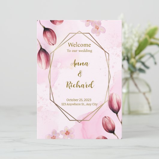 Elegante uitnodiging (Staand voorkant)