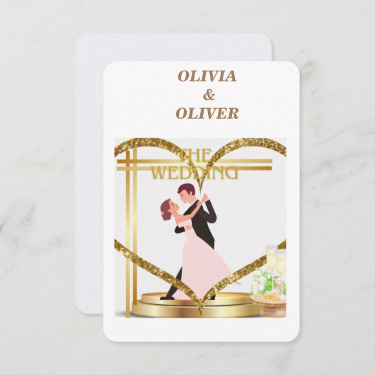 Elegante uitnodiging. bedankkaart (Voorkant / Achterkant)