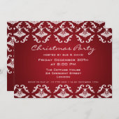 Elegante Uitnodiging Bloemmotief Rood (Voorkant / Achterkant)